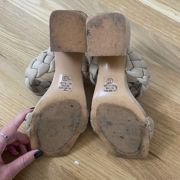 Tan Braided Block Heels - Picture 3 of 4